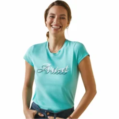2023 Ariat Womens Varsity Outline T-Shirt 10043742 - Pool Blue -Ariat Shop 5882 202320Ariat20Womens20Varsity20Outline20T Shirt201004374220 20Pool20Blue20front.700x700