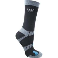 2023 Woof Wear Womens Performance Riding & Shirt Short Bamboo Waffle Riding Socks 2 Pack Bundle WA0001WW0016 - Ocean / Black -Ariat Shop 5939 Woof Wear Short Bamboo Waffle Riding Socks Black.2000x2000.700x700