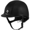 Charles Owen AYR8 Plus Leather Look Helmet Black Colour Black