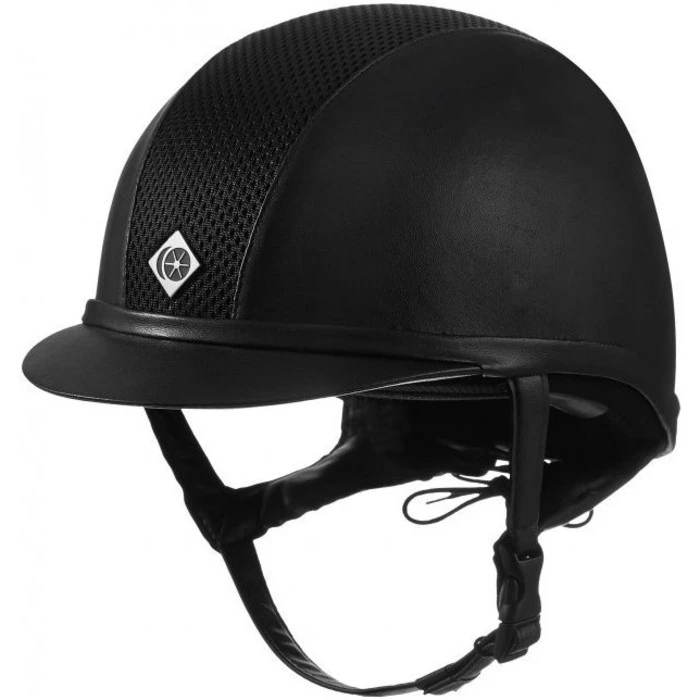 Charles Owen AYR8 Plus Leather Look Helmet Black Colour Black 1 Charles Owen AYR8 Plus Leather Look Helmet Black Colour Black