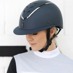 2023 Charles Owen Kylo Standard Peak Riding Helmet KYLO - Navy Matte / Pewter -Ariat Shop 6304 202320Charles20Owen20Kylo20Standard20Peak20Riding20Helmet20KYLO20 20Navy20Matte2020Pewter20Lifestyle201.700x700