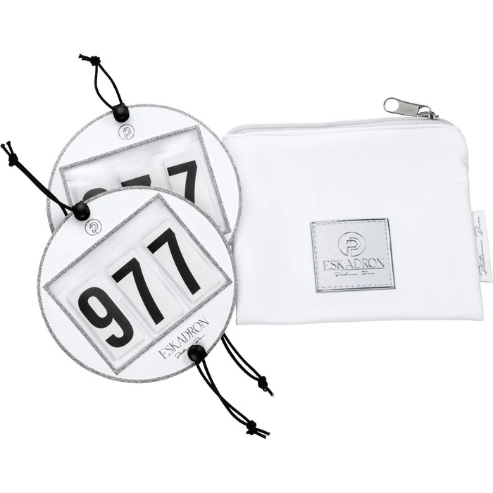 2023 Eskadron Highgloss Peacock Saddle Cloth & Round Bridle Number Holder Bundle PSNH23 - White 4 2023 Eskadron Highgloss Peacock Saddle Cloth & Round Bridle Number Holder Bundle PSNH23 - White - Image 4