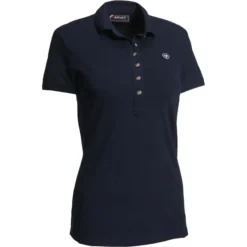 2023 Ariat Womens Prix 2.0 Short Sleeve Polo & Cap For £10 Bundle - Navy / Red -Ariat Shop 6368 S20 WMS ENGL Couto 10030396 ghost front.2000x2000.700x700