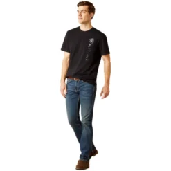 2023 Ariat Mens Vertical Logo T-Shirt 10046108 - Black Colour Black -Ariat Shop 6533 202320Ariat20Mens20Vertical20Logo20T Shirt201004610820 20Black203.700x700