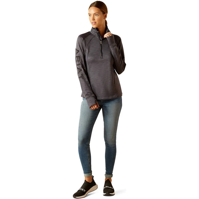 2023 Ariat Womens Tek Team 1/2 Zip Sweatshirt 1004670 - Ebony Colour Ebony 4 2023 Ariat Womens Tek Team 1/2 Zip Sweatshirt 1004670 - Ebony Colour Ebony - Image 4