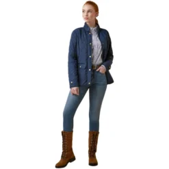 2023 Ariat Womens Woodside Jacket 10046060 - Navy Colour Navy -Ariat Shop 6588 202320Ariat20Womens20Woodside20Jacket201004606020 20Navy203.700x700