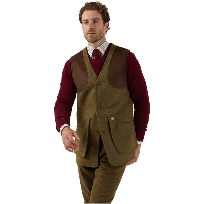 2023 Alan Paine Mens Combrook Tweed Gilet COMGWCT - Sage Colour Sage 3 2023 Alan Paine Mens Combrook Tweed Gilet COMGWCT - Sage Colour Sage - Image 3