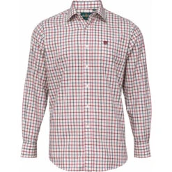 2023 Alan Paine Mens Ilkley Country Check Shirt ILKGSHT - Red