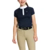 Ariat Girls Aptos Vent Short Sleeve Show Shirt 10030373 - Navy