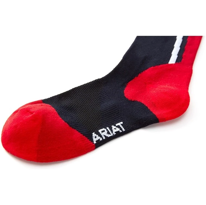 Ariat Womens Ariattek Slimline Socks Navy / Red 2 Ariat Womens Ariattek Slimline Socks Navy / Red - Image 2
