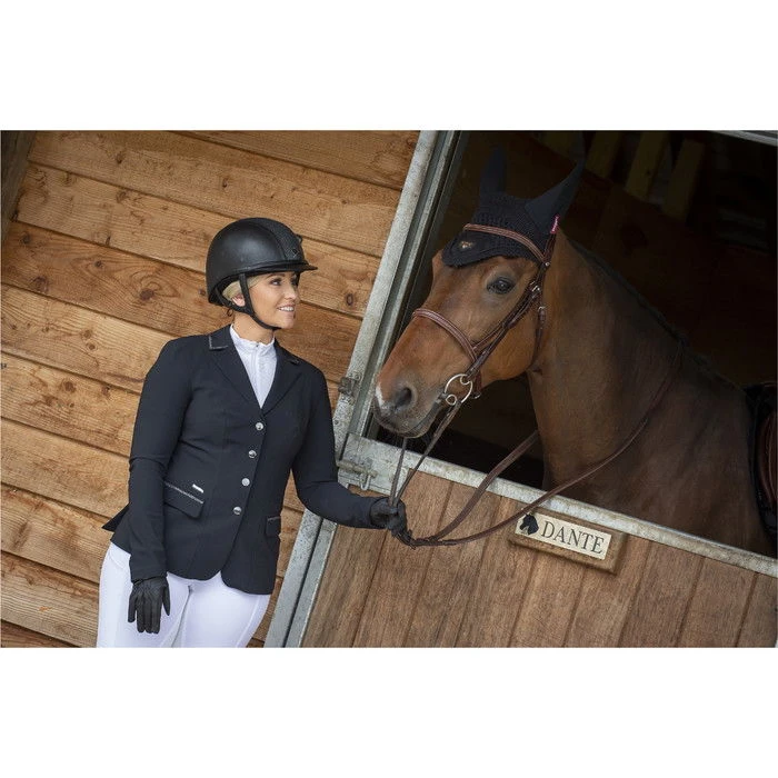 Charles Owen AYR8 Plus Leather Look Helmet Black Colour Black 2 Charles Owen AYR8 Plus Leather Look Helmet Black Colour Black - Image 2