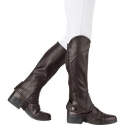 Dublin Childrens Stretch Fit Half Chaps Brown