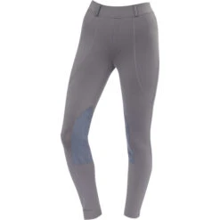 Dublin Childrens Performance Flex Knee Patch Riding Tights 5912 - Charcoal Colour Charcoal