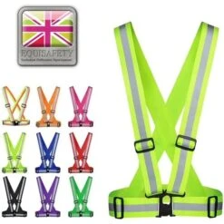 2021 Equisafety Adjustable High Vis Body Harness HARN-HV - Purple Colour Purple