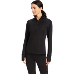 2022 Ariat Womens Venture 1/2 Zip Sweatshirt 10041395 - Black