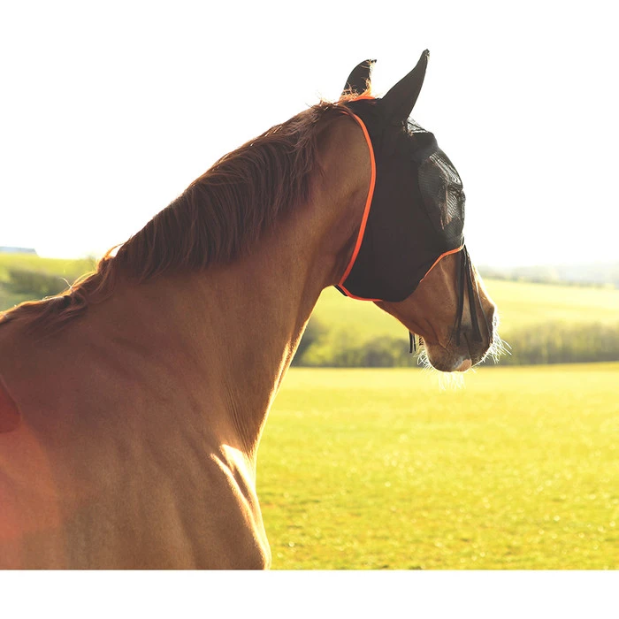 Equilibrium Field Relief Midi Fly Mask With Ears Black / Orange 3 Equilibrium Field Relief Midi Fly Mask With Ears Black / Orange - Image 3