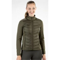 2022 HKM Womens Prag Style Jersey / Nylon Riding Jacket 11315 - Olive Green