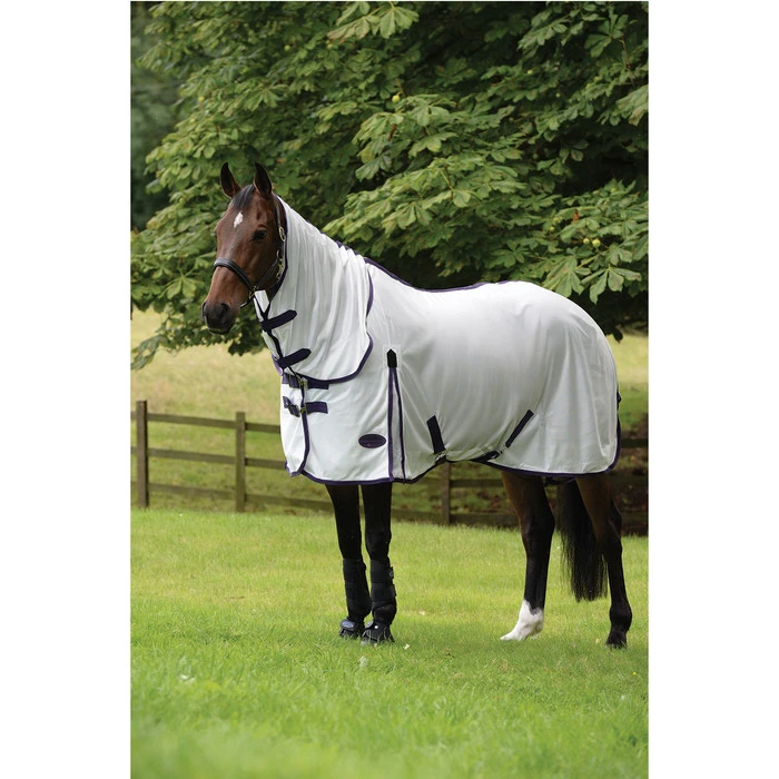 Weatherbeeta Comfitec Essential Mesh Combo Neck Fly Rug White / Purple 2 Weatherbeeta Comfitec Essential Mesh Combo Neck Fly Rug White / Purple - Image 2