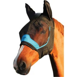 Woof Wear UV Fly Mask With Ears WS0014 - Black / Turquoise