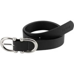 2022 Pikeur Synthetic Leather Belt 182300 388 290 - Black / Belt Buckle Silver