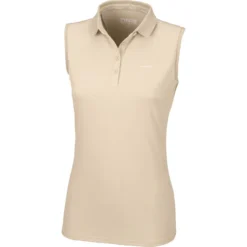 2023 Pikeur Womens Jarla Sleeveless Polo Shirt 322600 204 - Vanilla Cream Colour Vanilla Cream